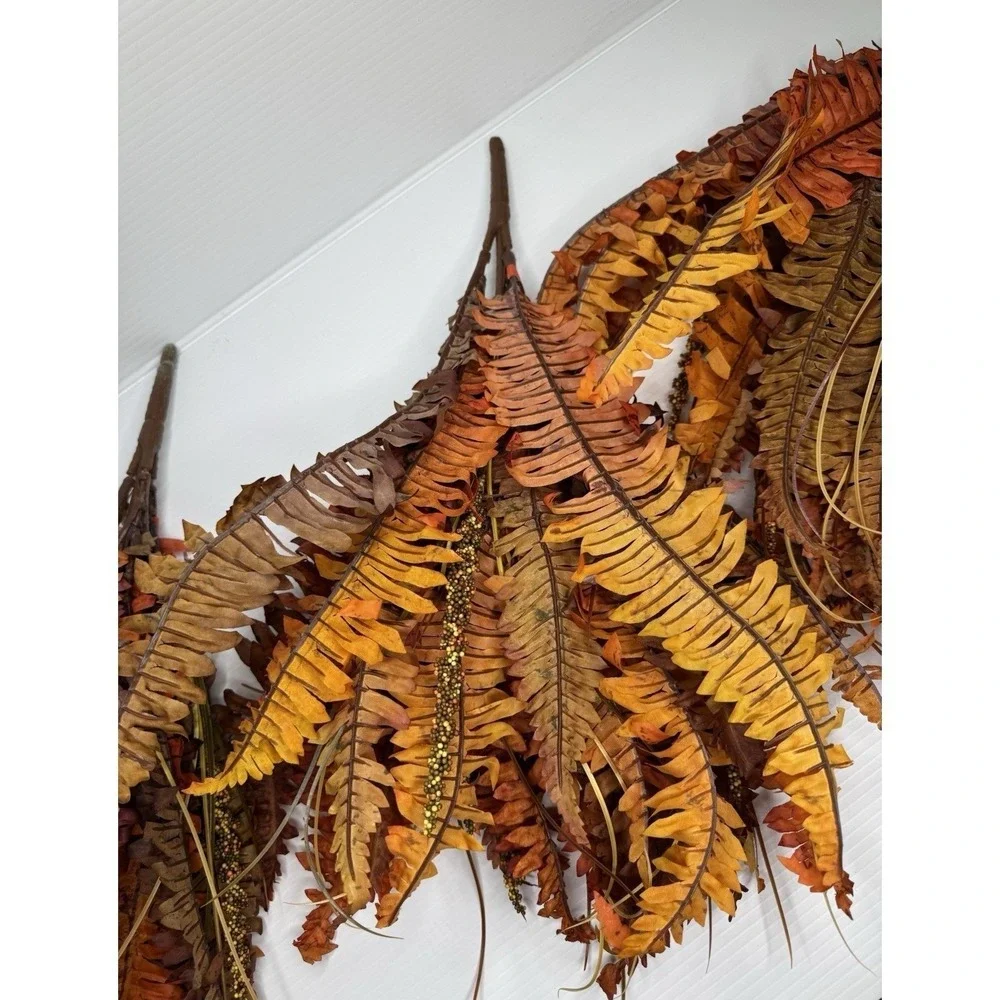 Hobby Lobby Set of 3 Orange Boston Fern Berry Bush Fall Autumn Faux Floral NEW
